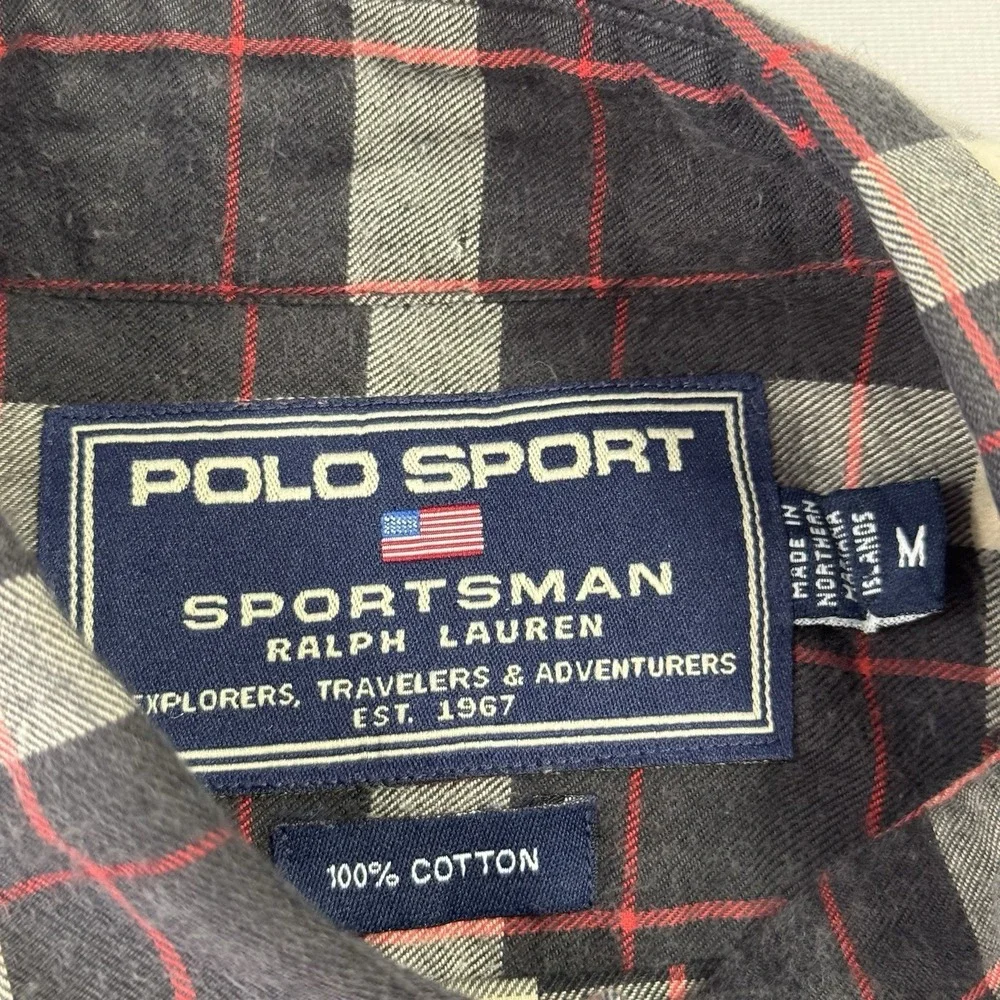 Ralph Lauren Polo Sport Sportsman Men's Flannel‎ Shirt Plaid Multicolor Medium